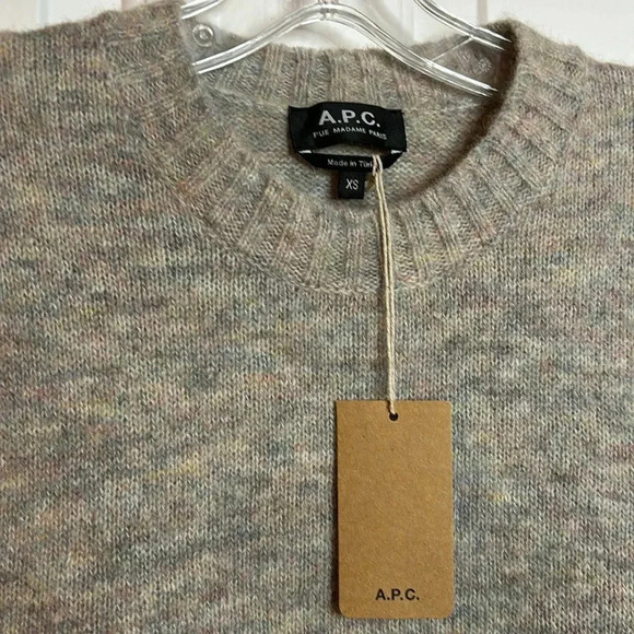 NWT mens A.P.C. Pull Lucas Gris Clair Chine size XS - Picture 2 of 8